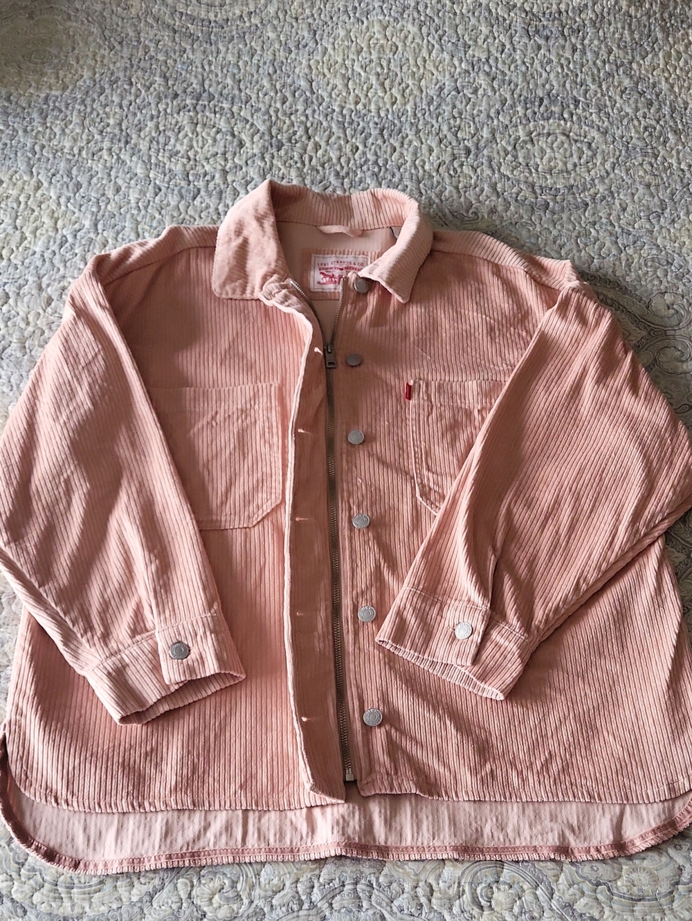 Levi's Salmon Color Corduroy Zip-Front Jacket
